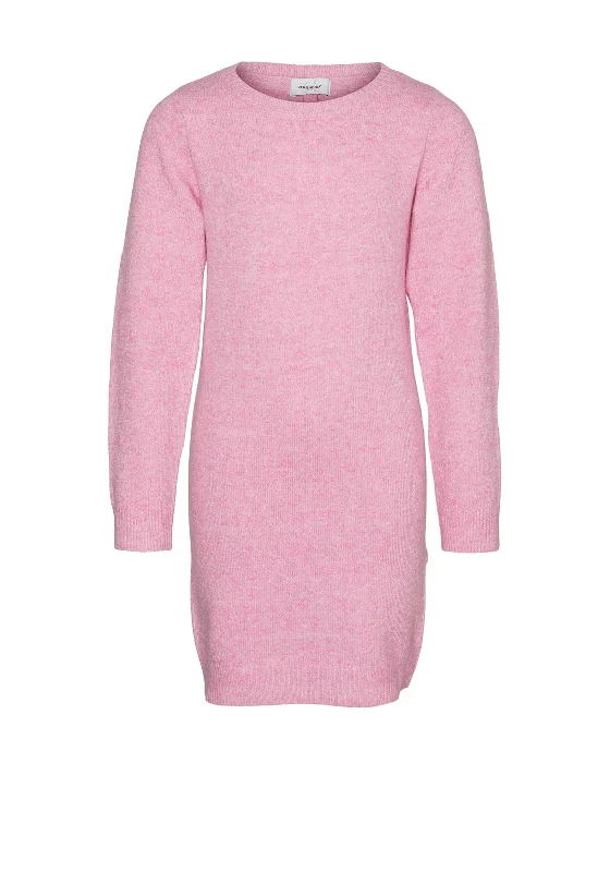 Vero Moda Girl Doffy Long Sleeve Knit Dress, Pink Tunics Canvas sturdy