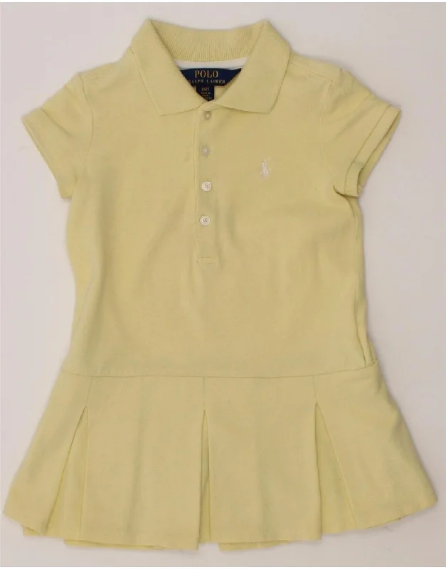 POLO RALPH LAUREN Baby Girls Polo Dress 18-24 Months Yellow Cotton Tunics Versatile functional