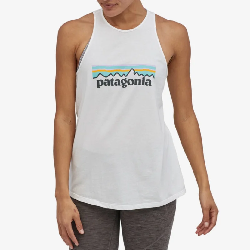 Women's Pastel P-6 Logo Organic Cotton High Neck Tank Top v-neck tank top