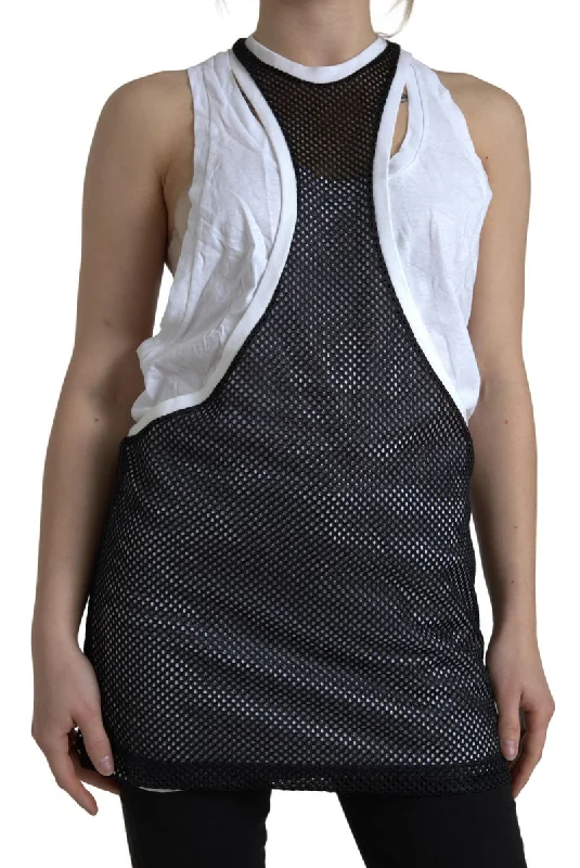 Monochrome Cotton-linen Blend Tank Top strappy tank top