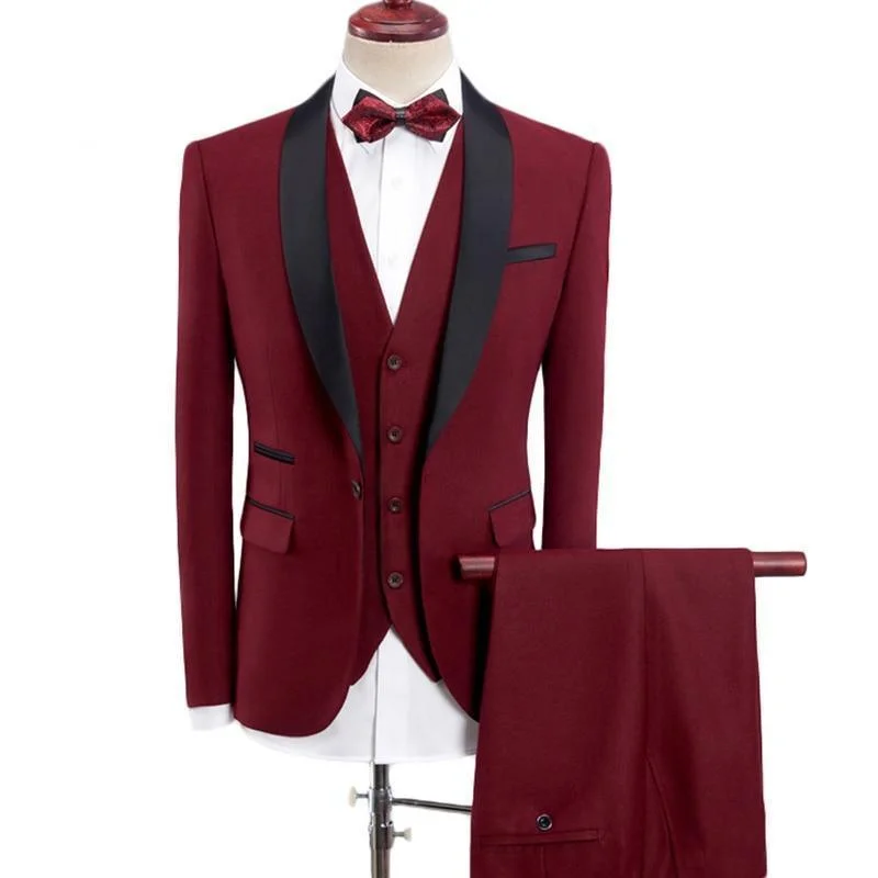 Cowell Tuxedo Wedding Suit, Shawl Collar Soft Cotton Shawl Cape