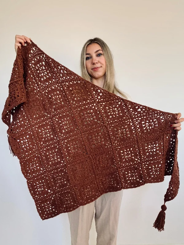 Crochet Kit - Tulip Square Shawl Elegant Velvet Shawl Cape