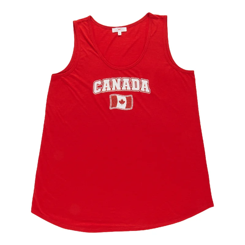 Canada EH Women's Plus Glitter Tank Top open back tank