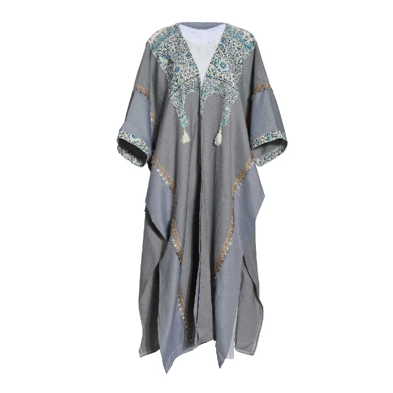 Fahm Dress & Abaya White and Multi-color Set, Free Size Tunics Cozy soft