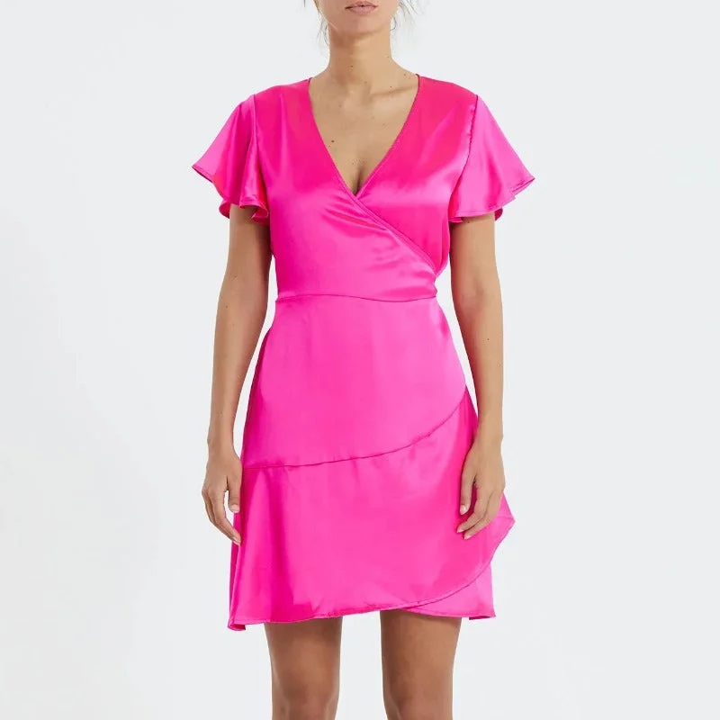 Miranda Wrap Around Dress - Pink Tunics Custom made