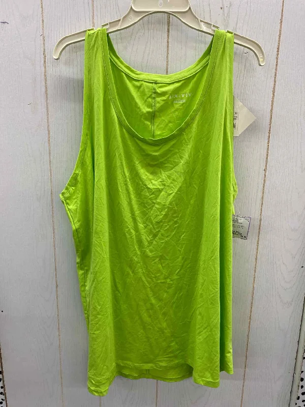 Ava & Viv Green Womens Size 2X Tank Top yoga tank top