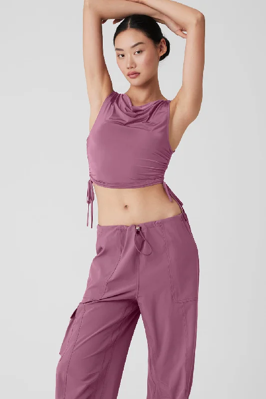 Standout Cropped Tank - Soft Mulberry strapless tank top