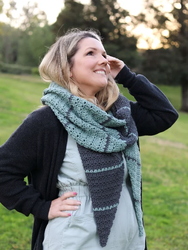 Crochet Kit - Mint Chip Shawl Chic Knitted Shawl Wrap