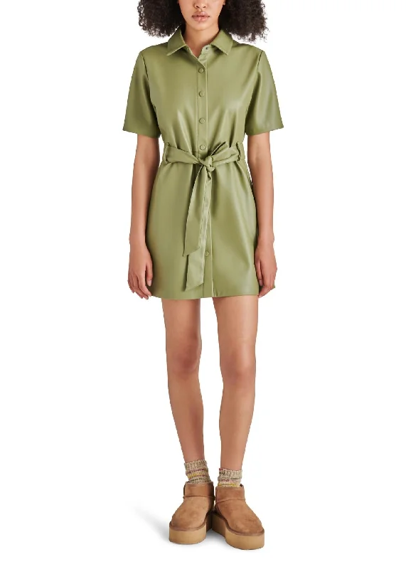 Jolene Dress In Dusty Olive Tunics Cozy comfortable