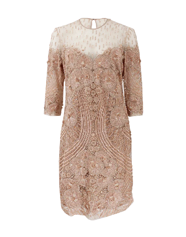 Beaded Crew Neck Dress Tunics Velvet soft