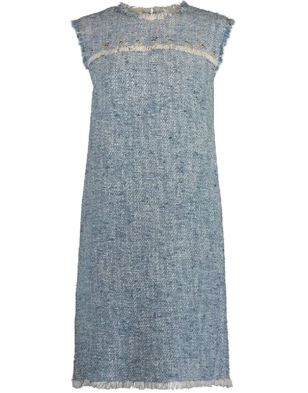 Damika Sleeveless Tweed Shift Dress Tunics Chic fashionable