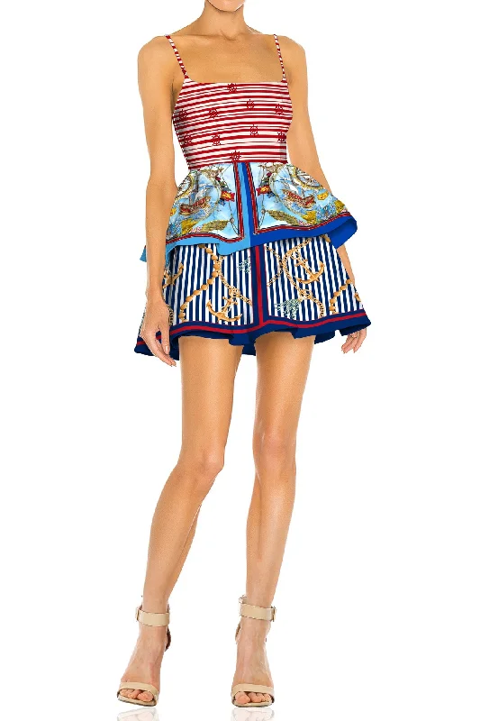 Anchors and Boats Navy Blue Dress empire Waist empire