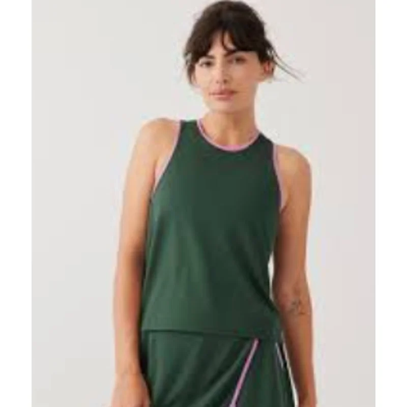 OUTDOOR VOICES Women's Rec Mesh Tank Top XS Evergreen bright tank top