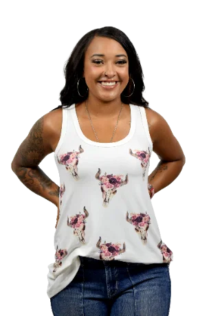 Liberty Wear Collection Tops: Crowned Steers Tank peekaboo tank top