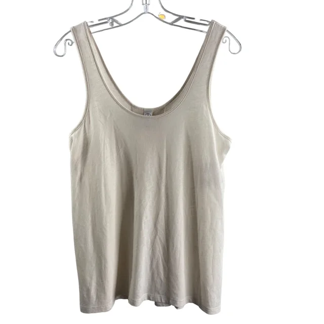 ALTERNATIVE Size MEDIUM/LARGE Cream Sleeveless Tank Cotton Blend TOP chic tank top