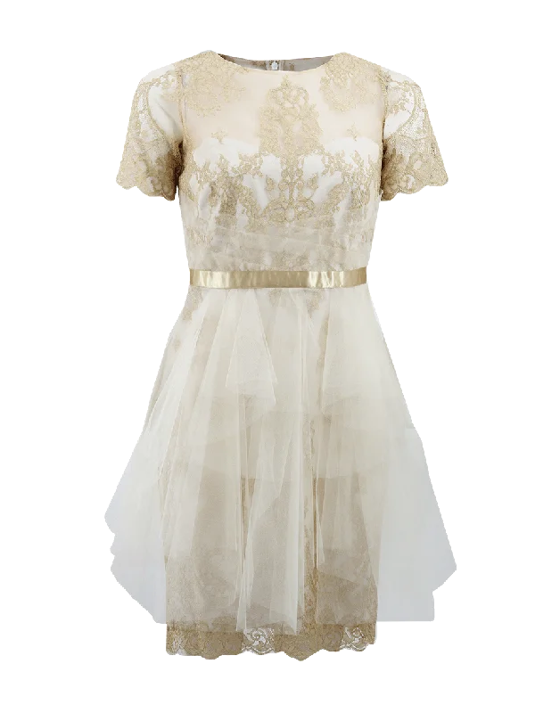 Metallic Lace Dress Tunics Corduroy durable