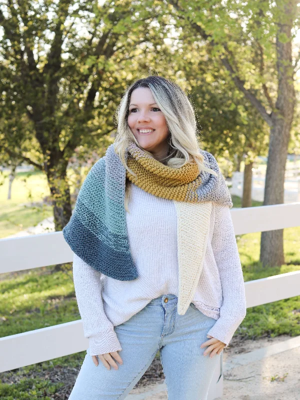 Knit Kit - Fade Into You Shawl Warm Cashmere Shawl Wrap