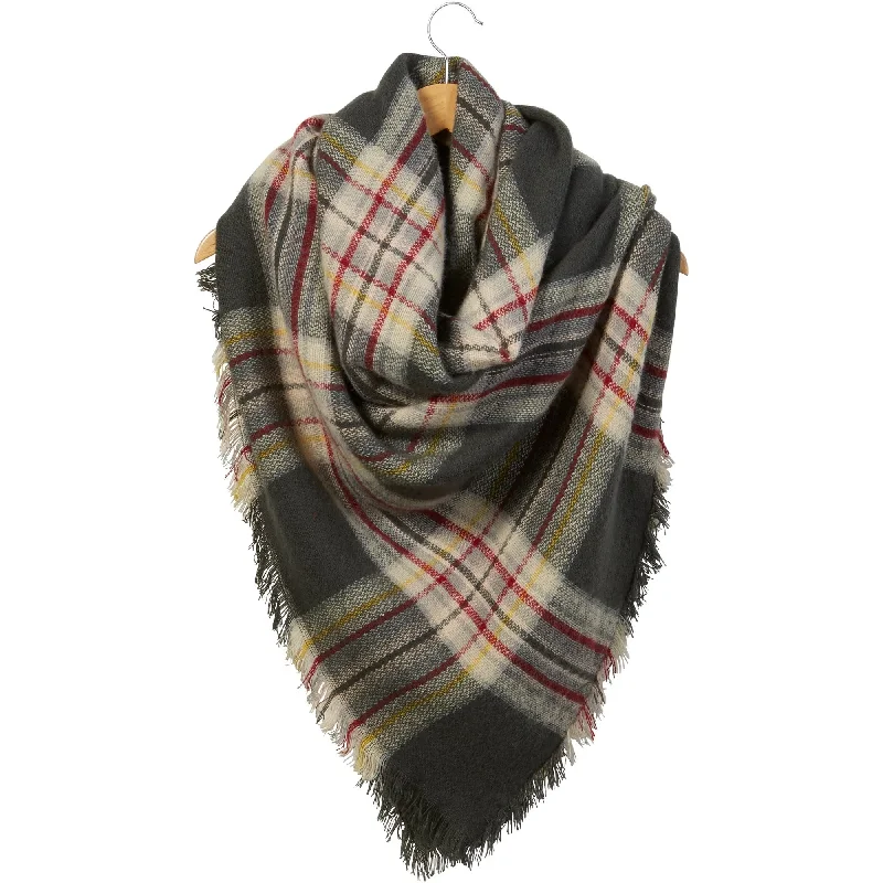 Anchor Plaid Blanket Scarf | Winter Fall Shawl Wrap | 55" x 55" Soft Wool Shawl Wrap