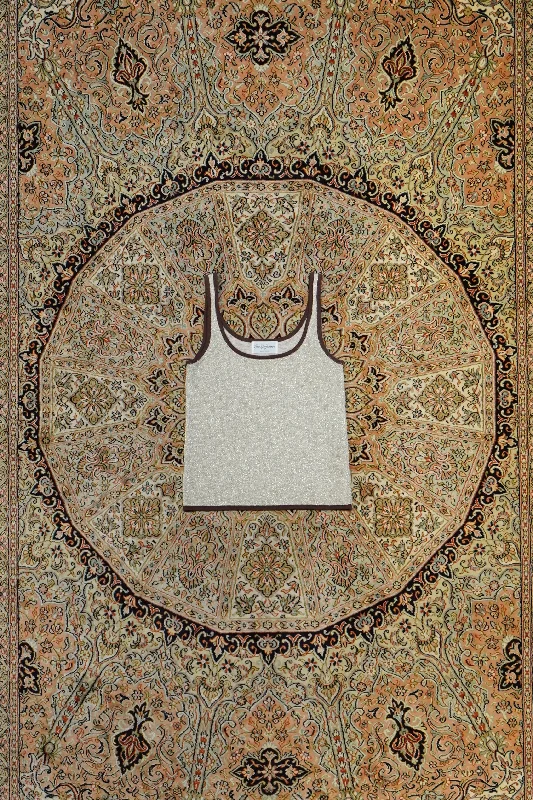Cotton Linen Lame Tank (GOLD) high neck tank