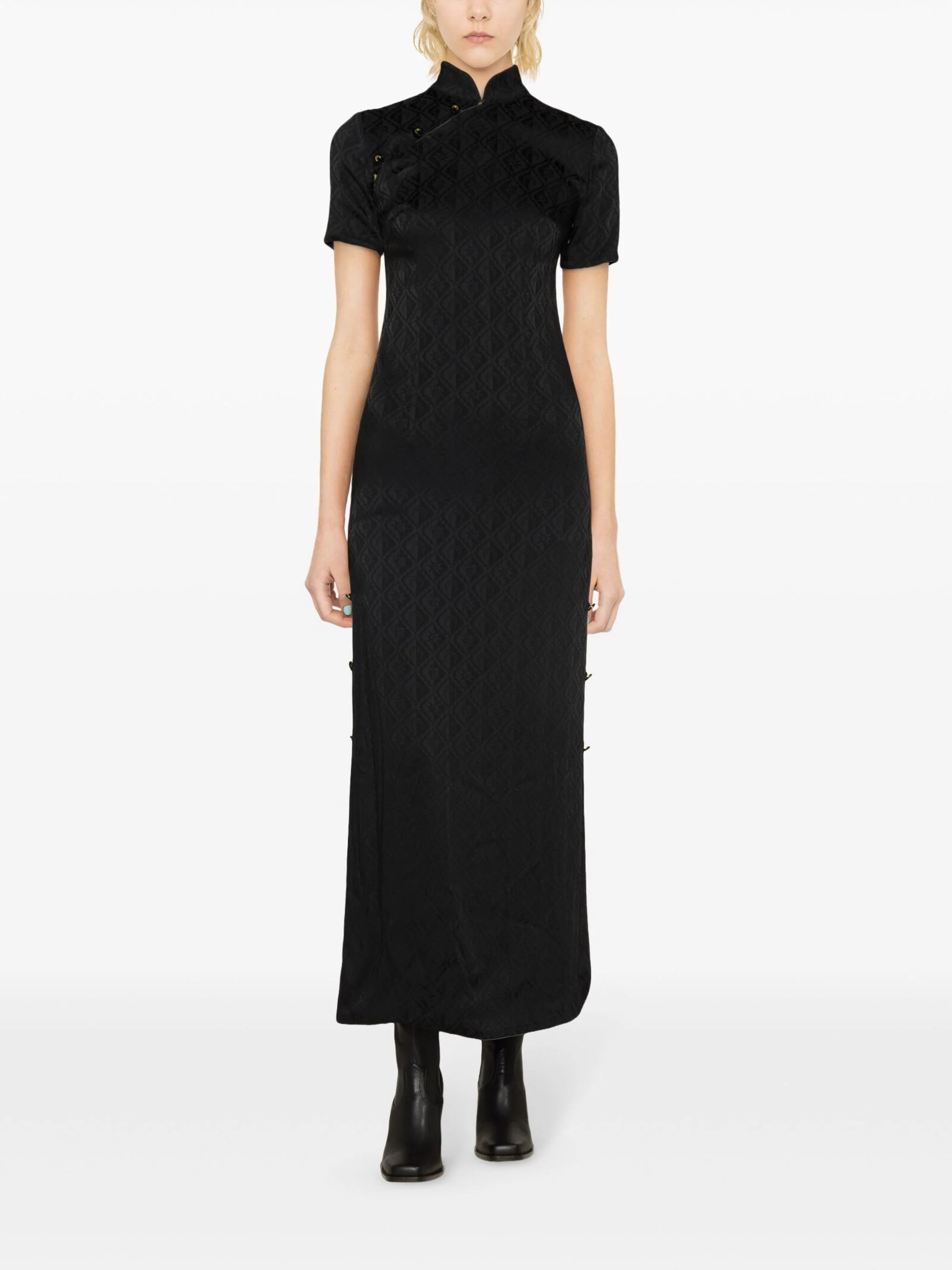 MARINE SERRE - Women Jacquard Viscose Tunic Dress Tunics Fashionable chic
