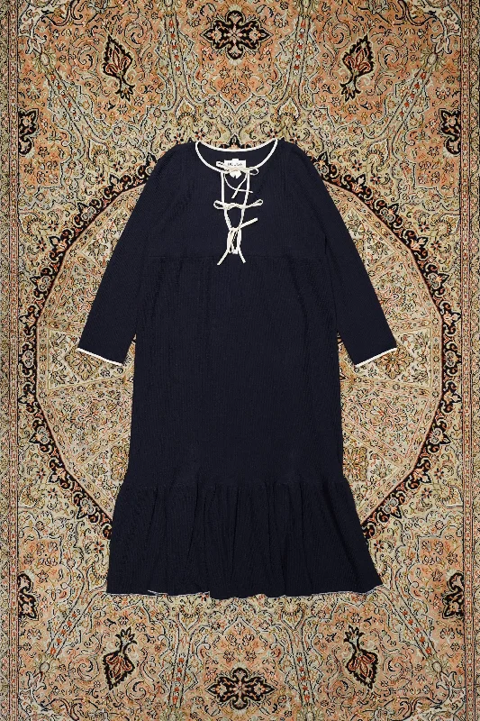 HOUGA drawing dress(navy) Tunics Velvet soft