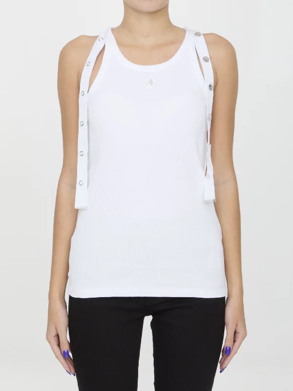 Snap-button Tank Top strapless tank top