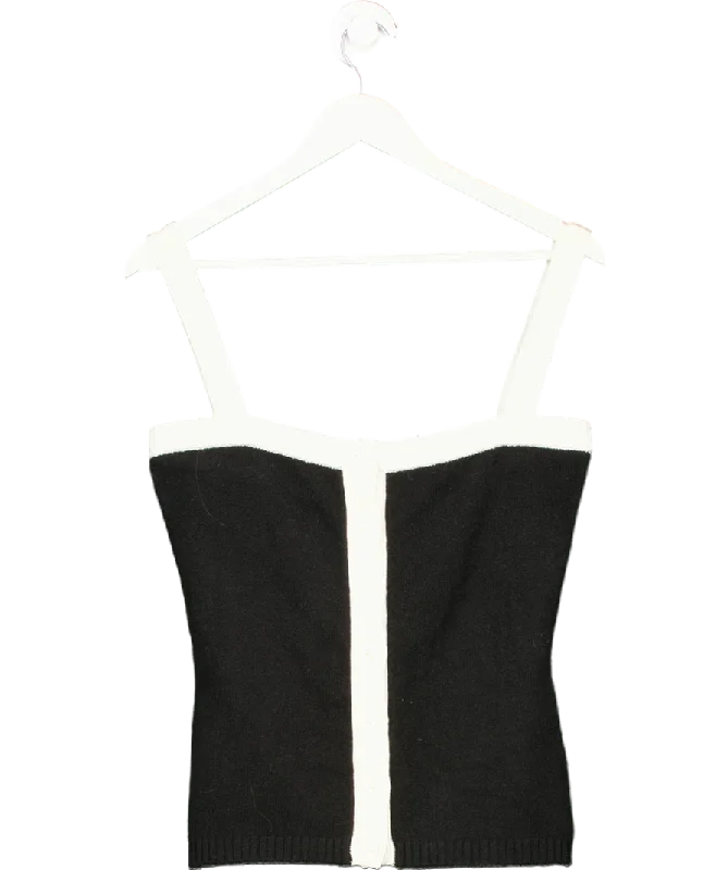 Cloeys Cashmere Tank Top Black & White UK XS stretchy tank top