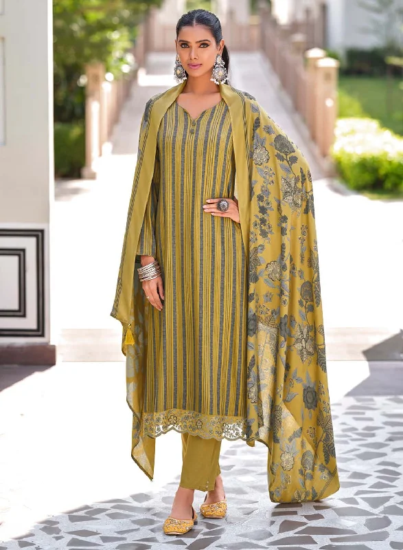 Women Unstitched Pashmina Winter Suit Set Dress Material with Embroidery Tunics Summer linen