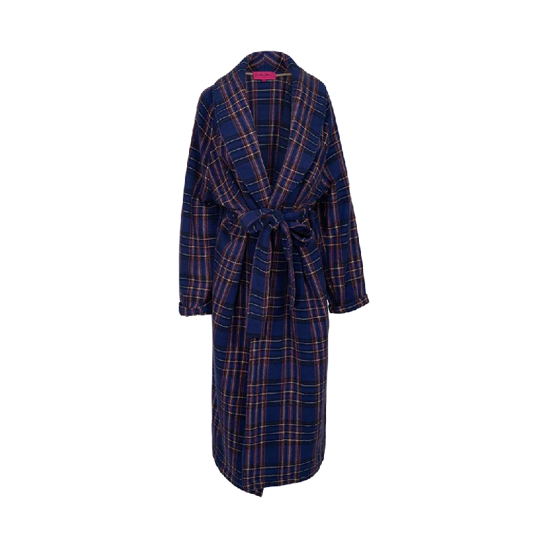 Tartan Shawl Coat Soft Faux Fur Shawl