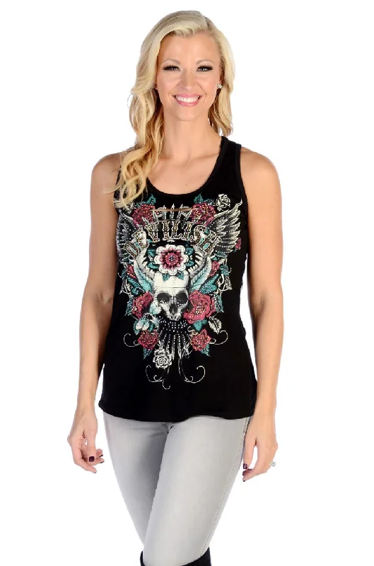 Liberty Wear Collection Tops: Tank Devilish Lace Back lounge tank top