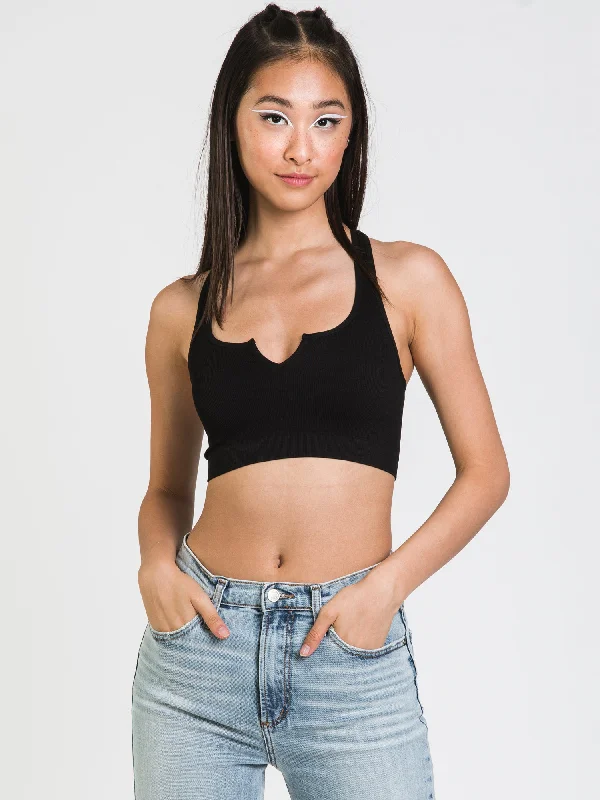 DYNAMIC RIBBED RACERBACK CROP TANK - CLEARANCE off shoulder tank