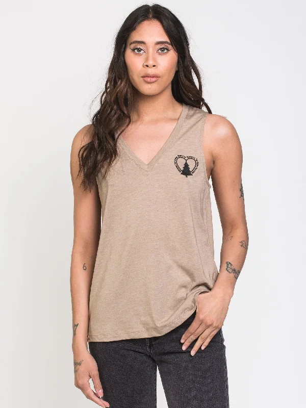 TENTREE TREE SOUL V-NECK TANK  - CLEARANCE charcoal tank top