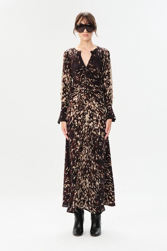 Callao Anouk Long Dress in Earth Tones empire Waist empire