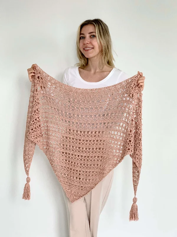 Crochet Kit - Vintage Tulip Shawl Warm Wool Shawl Cape