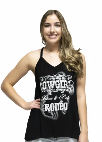 Liberty Wear Collection Tops: Tank Cowgirl Rodeo striped tank top