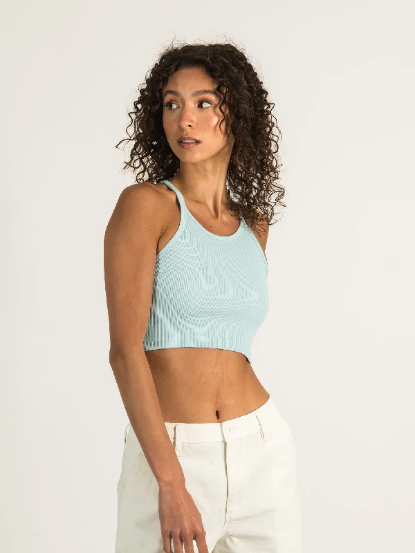 DYNAMIC THICK RIB RACERBACK CROP TANK  - CLEARANCE scoop neck tank