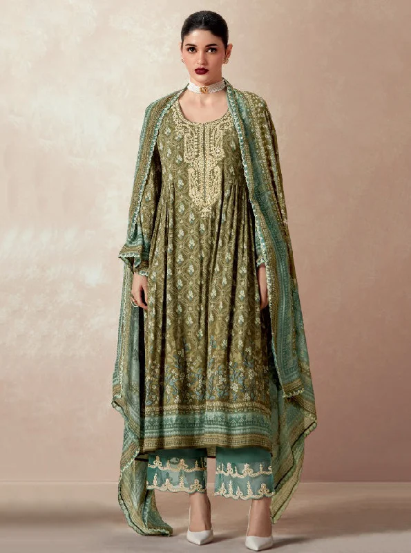 Pashmina Unstitched Winter Suit Dress Material with Chinnon Dupatta Tunics Practical durable