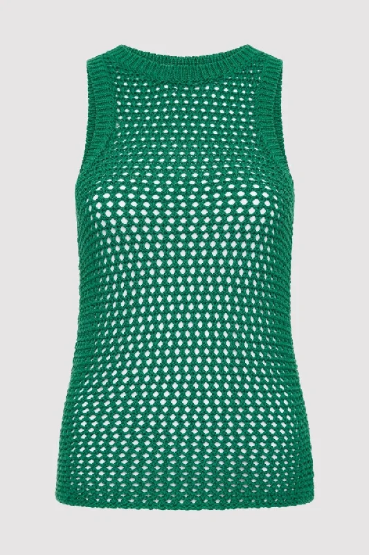 COTTON CROCHET TANK-VERDE baby blue tank