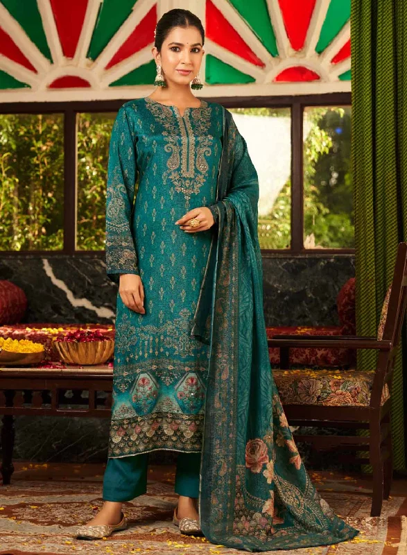 Party Wear Unstitched Pashmina Winter Suit Dress Material Print with Work Tunics Bestseller popular