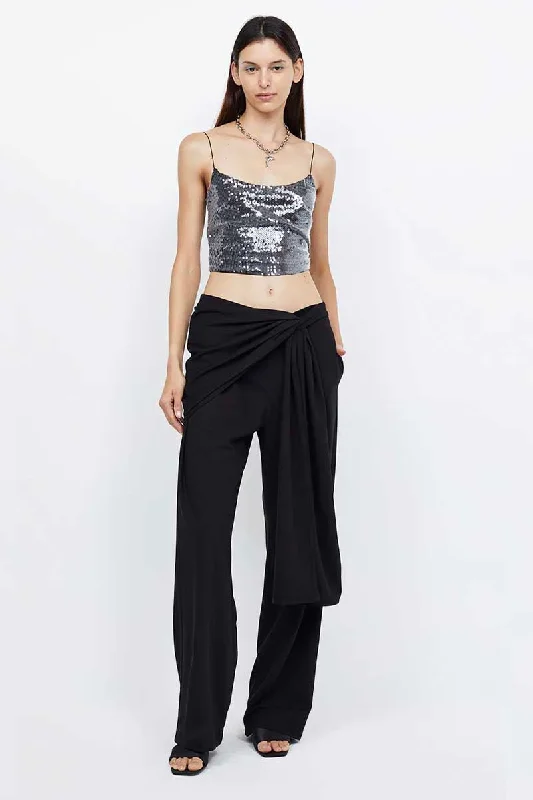 VENUS SEQUIN TANK-BLACK peach tank top