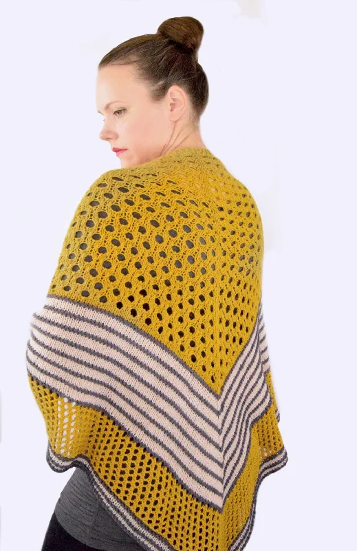 Knit Kit - Golden Hour Shawl Cozy Knit Shawl Cape