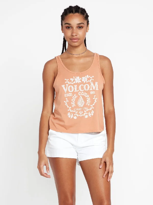 To The Bank Tank - Clay metallic tank top