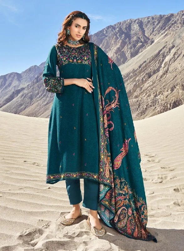 Pure Viscose Pashmina Winter Un-Stitched Suit Dress Material for Women Tunics Brand named