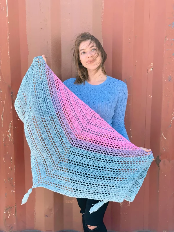 Crochet Kit - Such Simple Shawl Soft Cashmere Shawl Cape