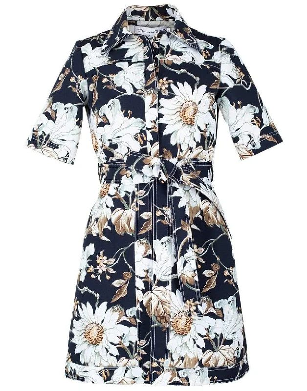 Print Sleeveless Collared Dress Tunics Fashionable trendy