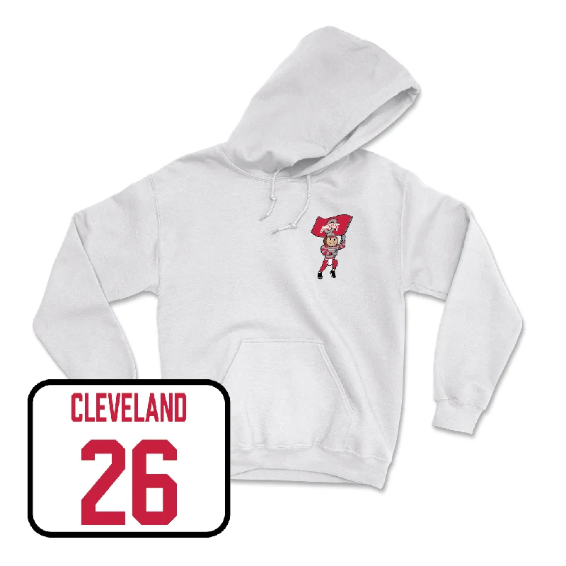 Women's Lacrosse White Brutus Hoodie - Gabriella Cleveland Hoodie with Hem Embroidery Detailed Premium