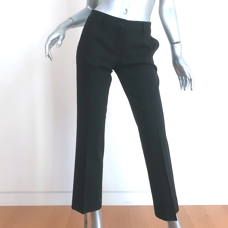 Dolce & Gabbana Trousers Black Stretch Wool Size 36 Straight Leg Pants Trousers Modern Contemporary