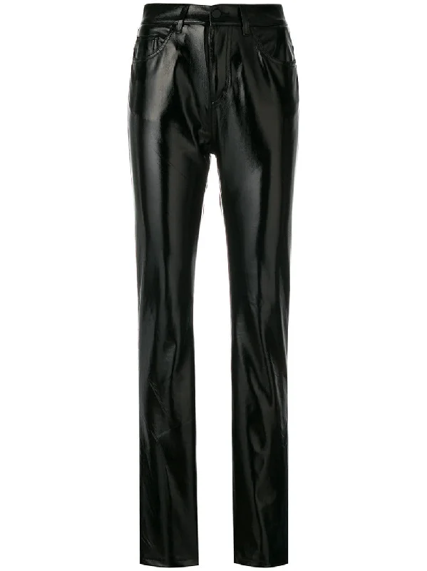 shiny straight-leg trousers Trousers Summer Linen