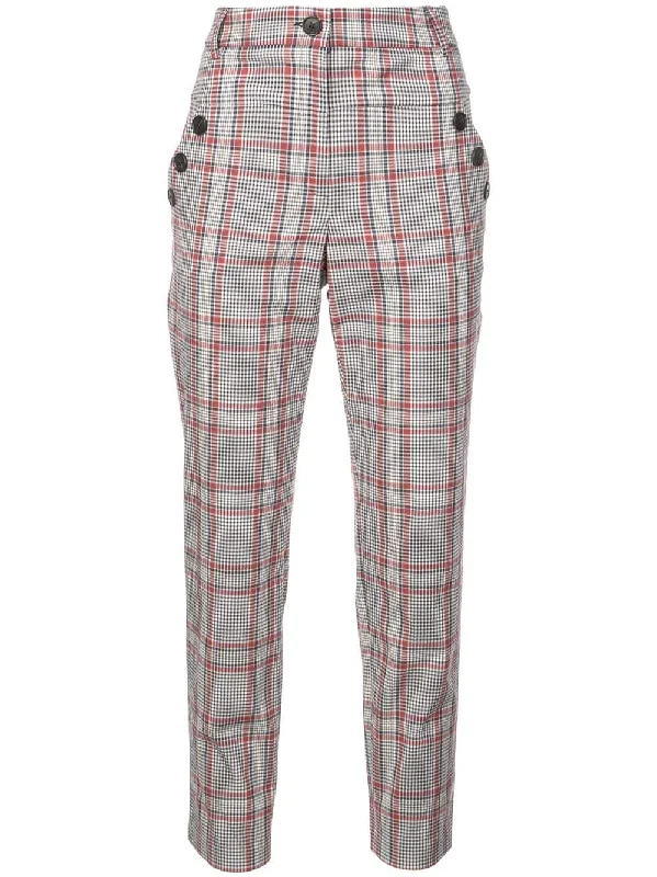 checked print trousers Trousers Spring Floral
