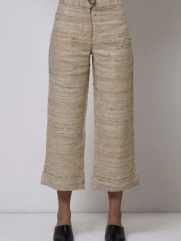 Straight Trouser Beige Trousers Fall Fleece